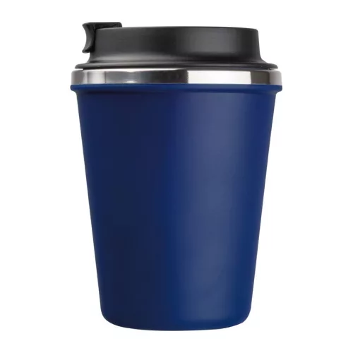 Duplafalú acél termoszbögre, 350ml (ø 9,2 x 12,9 cm, Sötétkék)