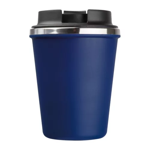 Duplafalú acél termoszbögre, 350ml (ø 9,2 x 12,9 cm, Sötétkék)