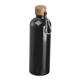   Rozsdamentes acél ivópalack karabinerrel, 750ml (ø 7,3 x 23,5 cm, Fekete)