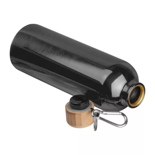 Rozsdamentes acél ivópalack karabinerrel, 750ml (ø 7,3 x 23,5 cm, Fekete)