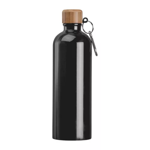 Rozsdamentes acél ivópalack karabinerrel, 750ml (ø 7,3 x 23,5 cm, Fekete)
