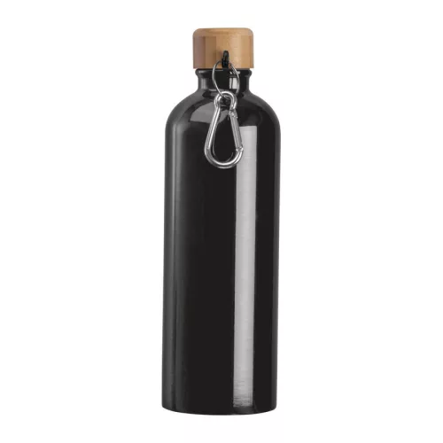 Rozsdamentes acél ivópalack karabinerrel, 750ml (ø 7,3 x 23,5 cm, Fekete)
