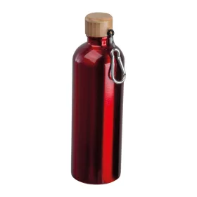  Rozsdamentes acél ivópalack karabinerrel, 750ml (ø 7,3 x 23,5 cm, Piros)