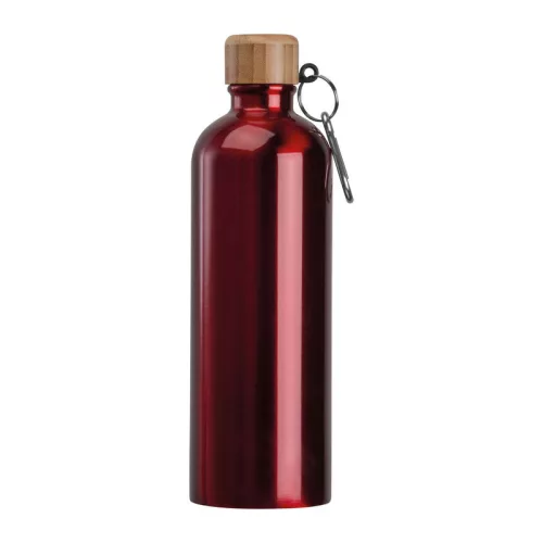 Rozsdamentes acél ivópalack karabinerrel, 750ml (ø 7,3 x 23,5 cm, Piros)