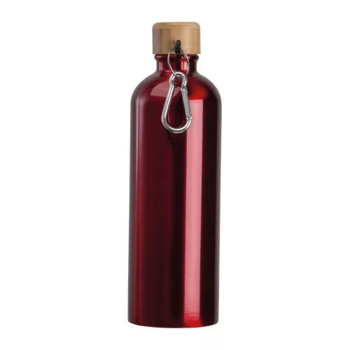 Rozsdamentes acél ivópalack karabinerrel, 750ml (ø 7,3 x 23,5 cm, Piros)