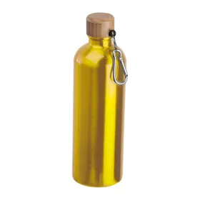   Rozsdamentes acél ivópalack karabinerrel, 750ml (ø 7,3 x 23,5 cm, Sárga)