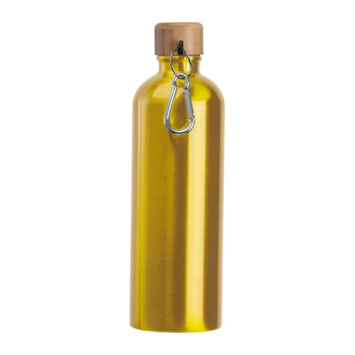 Rozsdamentes acél ivópalack karabinerrel, 750ml (ø 7,3 x 23,5 cm, Sárga)
