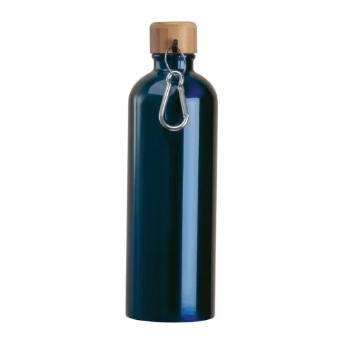 Rozsdamentes acél ivópalack karabinerrel, 750ml (ø 7,3 x 23,5 cm, Sötétkék)