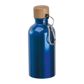   Rozsdamentes acél ivópalack karabinerrel, 400ml (ø 6,5 x 17 cm, Kék)