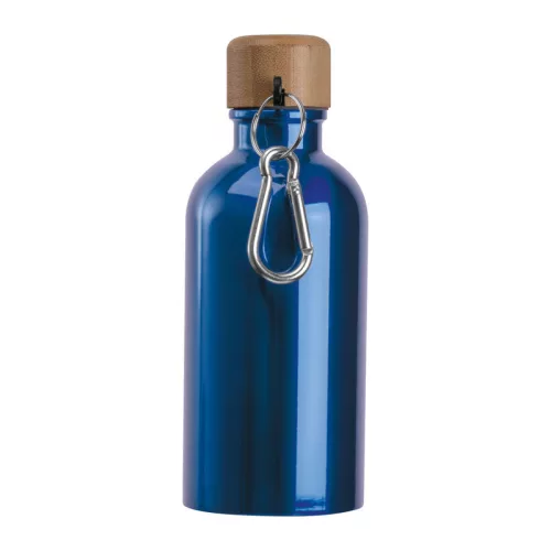 Rozsdamentes acél ivópalack karabinerrel, 400ml (ø 6,5 x 17 cm, Kék)