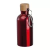 Rozsdamentes acél ivópalack karabinerrel, 400ml (ø 6,5 x 17 cm, Piros)