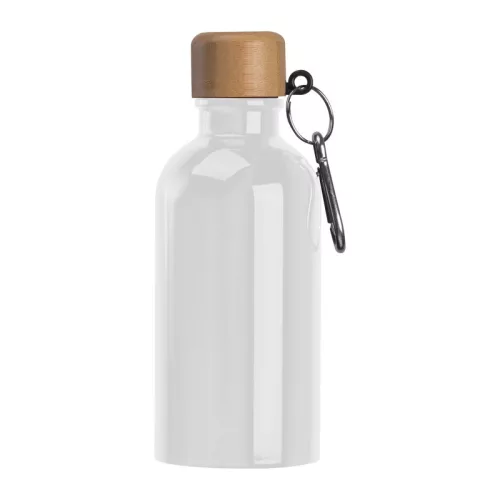 Rozsdamentes acél ivópalack karabinerrel, 400ml (ø 6,5 x 17 cm, Fehér)