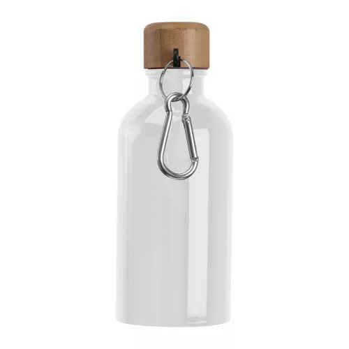 Rozsdamentes acél ivópalack karabinerrel, 400ml (ø 6,5 x 17 cm, Fehér)