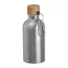 Rozsdamentes acél ivópalack karabinerrel, 400ml (ø 6,5 x 17 cm, Szürke)