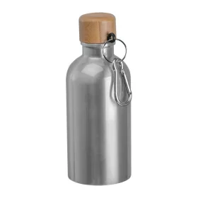   Rozsdamentes acél ivópalack karabinerrel, 400ml (ø 6,5 x 17 cm, Szürke)