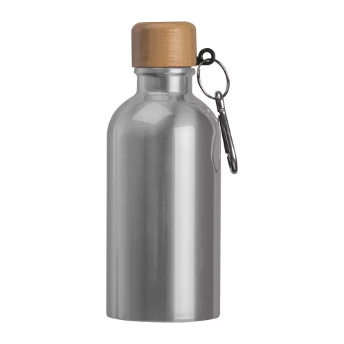 Rozsdamentes acél ivópalack karabinerrel, 400ml (ø 6,5 x 17 cm, Szürke)