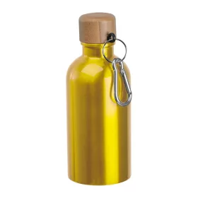   Rozsdamentes acél ivópalack karabinerrel, 400ml (ø 6,5 x 17 cm, Sárga)