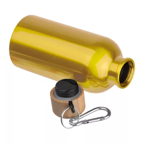 Rozsdamentes acél ivópalack karabinerrel, 400ml (ø 6,5 x 17 cm, Sárga)