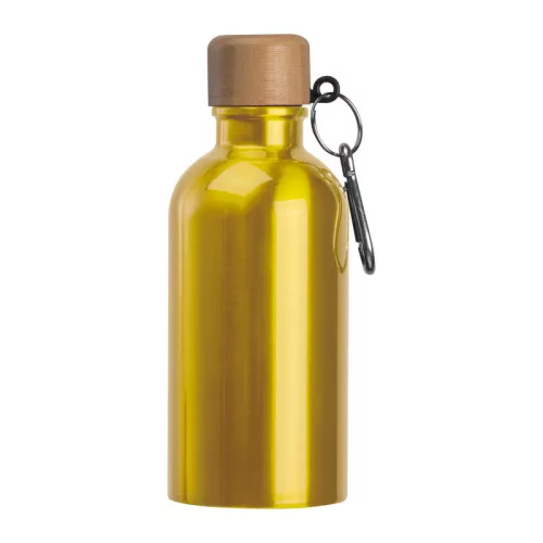 Rozsdamentes acél ivópalack karabinerrel, 400ml (ø 6,5 x 17 cm, Sárga)