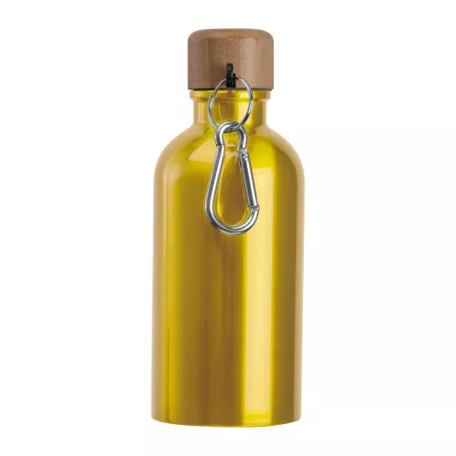 Rozsdamentes acél ivópalack karabinerrel, 400ml (ø 6,5 x 17 cm, Sárga)