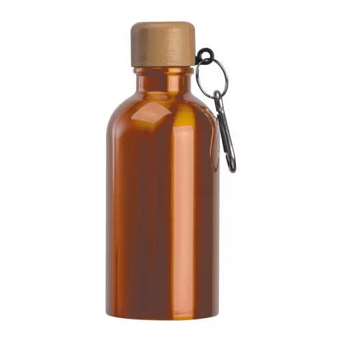Rozsdamentes acél ivópalack karabinerrel, 400ml (ø 6,5 x 17 cm, Narancssárga)