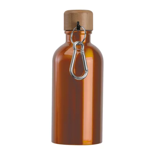 Rozsdamentes acél ivópalack karabinerrel, 400ml (ø 6,5 x 17 cm, Narancssárga)
