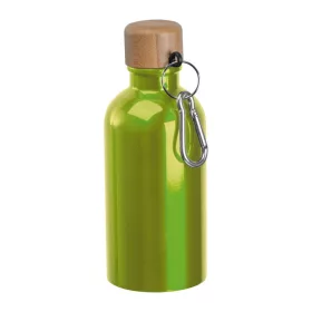   Rozsdamentes acél ivópalack karabinerrel, 400ml (ø 6,5 x 17 cm, Világos Zöld)
