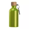 Rozsdamentes acél ivópalack karabinerrel, 400ml (ø 6,5 x 17 cm, Világos Zöld)