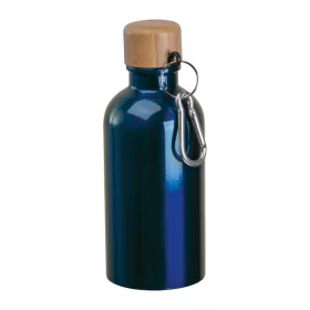   Rozsdamentes acél ivópalack karabinerrel, 400ml (ø 6,5 x 17 cm, Sötétkék)
