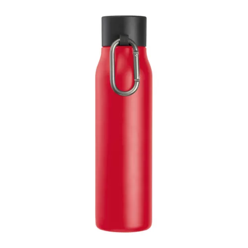 Vákuumszigetelt termosz karabinerrel, 600 ml (ø 6,5 x 25 cm, Piros)
