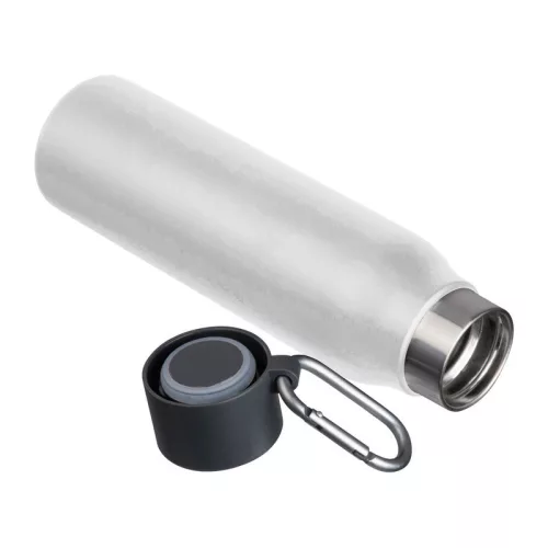 Vákuumszigetelt termosz karabinerrel, 600 ml (ø 6,5 x 25 cm, Fehér)