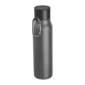   Vákuumszigetelt termosz karabinerrel, 600 ml (ø 6,5 x 25 cm, Sötétszürke)