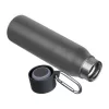 Vákuumszigetelt termosz karabinerrel, 600 ml (ø 6,5 x 25 cm, Sötétszürke)