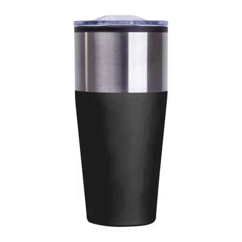 Termoszbögre műanyag belsővel, 600 ml (ø 8,8 x 19,3 cm, Fekete)