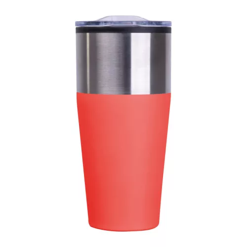 Termoszbögre műanyag belsővel, 600 ml (ø 8,8 x 19,3 cm, Piros)