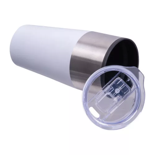 Termoszbögre műanyag belsővel, 600 ml (ø 8,8 x 19,3 cm, Fehér)