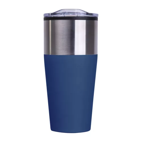 Termoszbögre műanyag belsővel, 600 ml (ø 8,8 x 19,3 cm, Sötétkék)