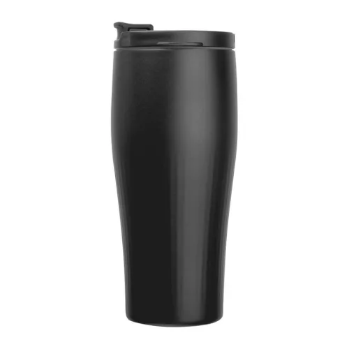 Vákuumszigetelt acél termoszbögre, 500 ml (ø 7,8 x 19 cm, Fekete)