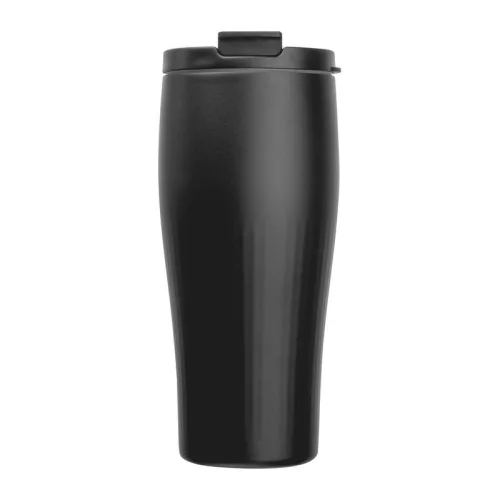 Vákuumszigetelt acél termoszbögre, 500 ml (ø 7,8 x 19 cm, Fekete)