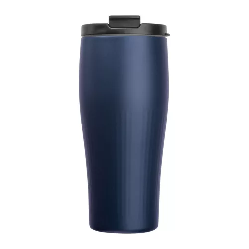Vákuumszigetelt acél termoszbögre, 500 ml (ø 7,8 x 19 cm, Sötétkék)