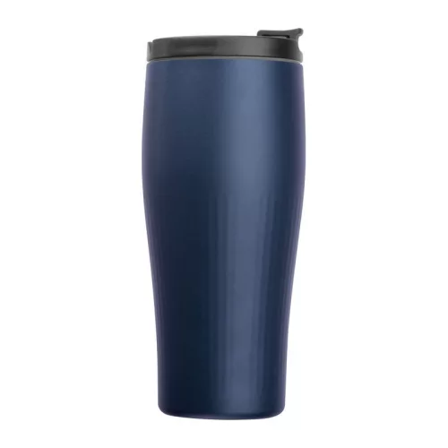 Vákuumszigetelt acél termoszbögre, 500 ml (ø 7,8 x 19 cm, Sötétkék)
