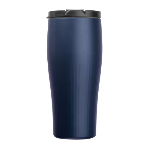 Vákuumszigetelt acél termoszbögre, 500 ml (ø 7,8 x 19 cm, Sötétkék)