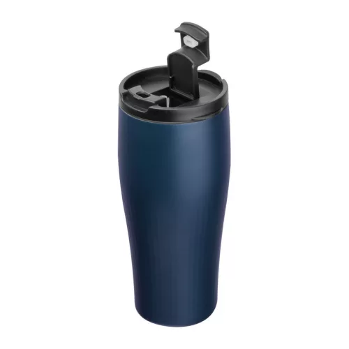Vákuumszigetelt acél termoszbögre, 500 ml (ø 7,8 x 19 cm, Sötétkék)
