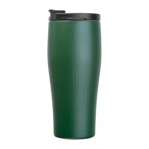 Vákuumszigetelt acél termoszbögre, 500 ml (ø 7,8 x 19 cm, Sötétzöld)