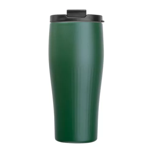 Vákuumszigetelt acél termoszbögre, 500 ml (ø 7,8 x 19 cm, Sötétzöld)