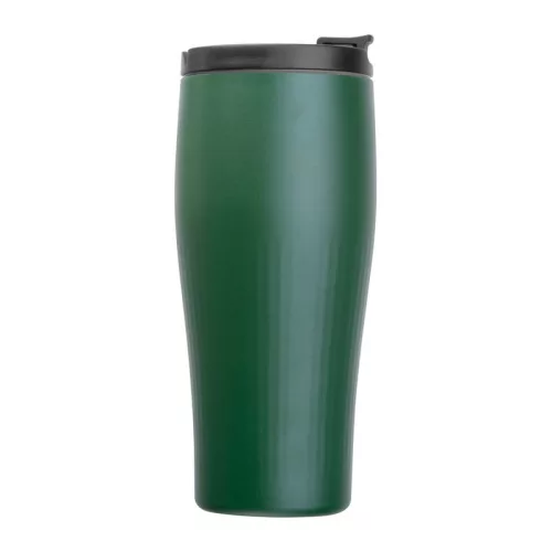 Vákuumszigetelt acél termoszbögre, 500 ml (ø 7,8 x 19 cm, Sötétzöld)