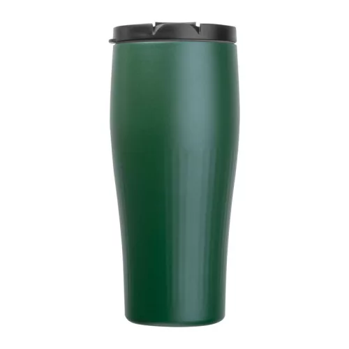 Vákuumszigetelt acél termoszbögre, 500 ml (ø 7,8 x 19 cm, Sötétzöld)