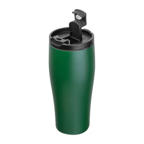 Vákuumszigetelt acél termoszbögre, 500 ml (ø 7,8 x 19 cm, Sötétzöld)