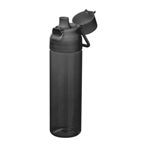 Átlátszó tritán ivópalack, 750 ml (ø 7 x 27,2 cm, Fekete)