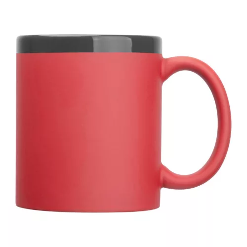 Gumírozott kerámia bögre, 300 ml (ø 8,2 x 9,6 cm, Piros)